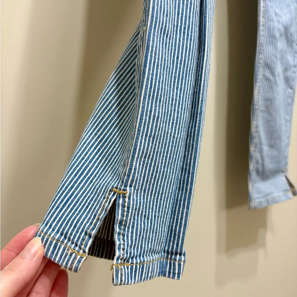 Dynamite High Rise Striped Skinny Jeans Blue White Stretch Denim Size 26 - Picture 4 of 9